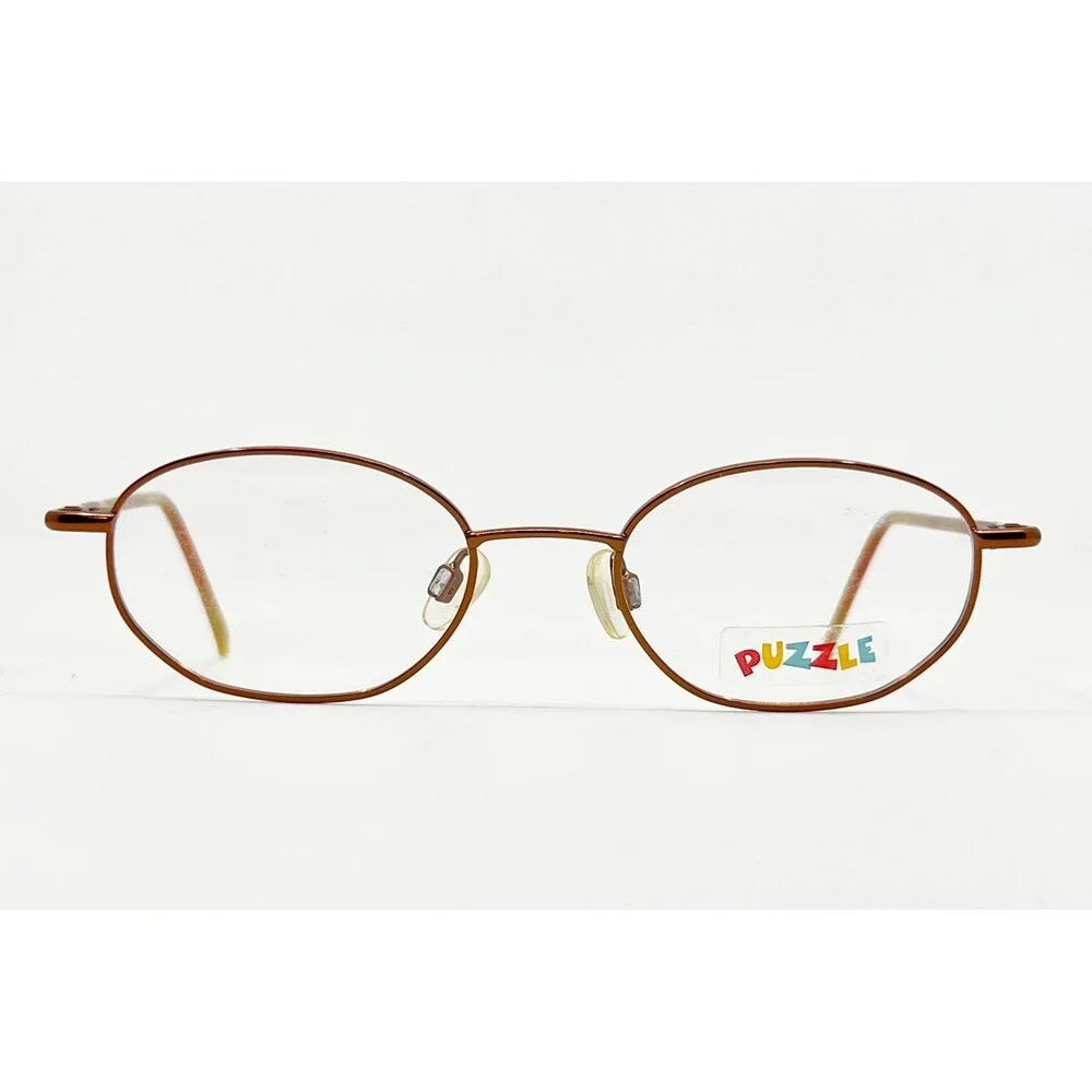 Puzzle Eyeglasses Kids Brown Oval Metal Frames PZ 25 01X0336 125